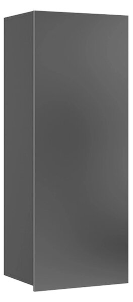 Dulap de perete Remus III, Negru, Negru lucios, PAL laminat, 117x45x32cm, 19 kg