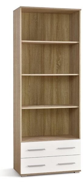 Raft Cirveso 108, Alb lucios, Stejar Sonoma, PAL laminat, 200x77x40cm, 46 kg