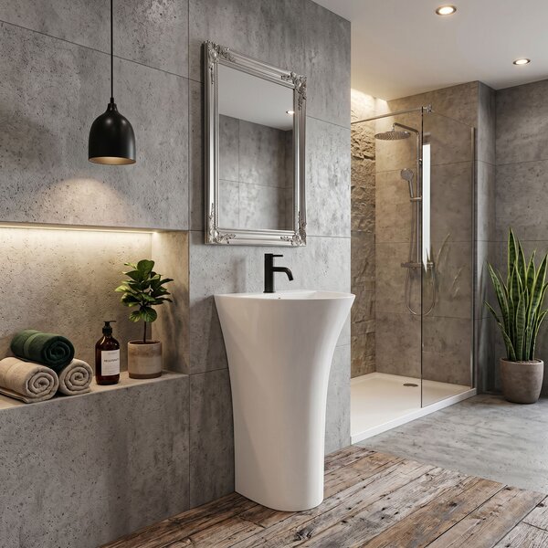 Lavoar de podea freestanding Rea Rita Slim Alb