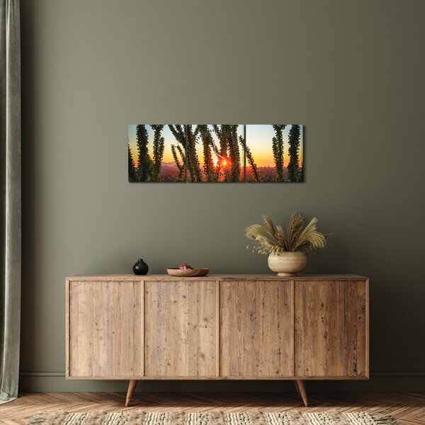 Tablou - Plante (cu ceas) (90x30 cm)