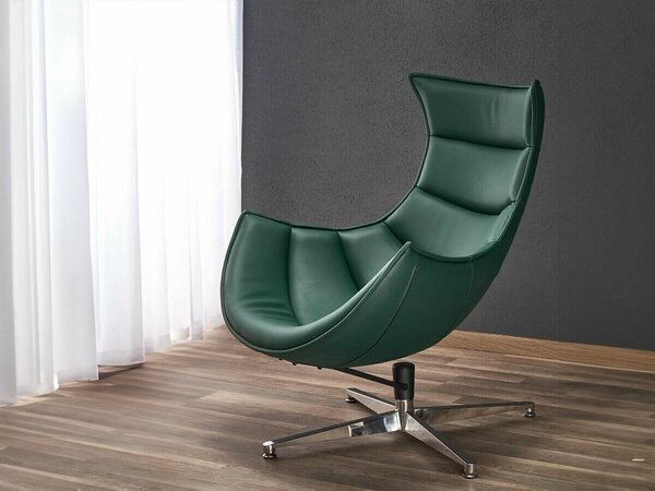 Fotoliu Houston Laetus, Verde, Piele ecologică, 96x86x84cm, 25.8 kg