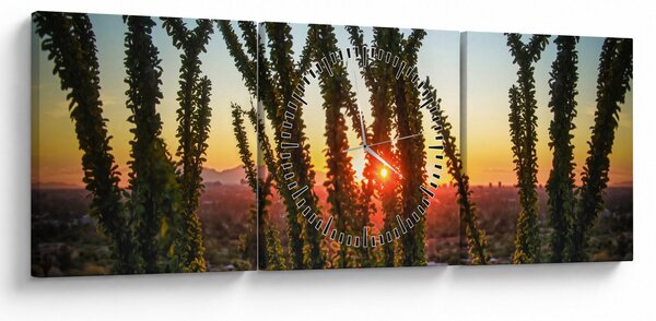 Tablou - Plante (cu ceas) (90x30 cm)