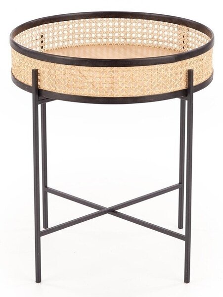 Măsuță laterală Houston 650, Negru, Maro, Metal, 55cm, 4 kg