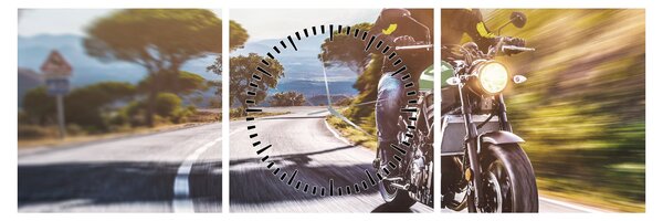 Tablou - Motociclist (cu ceas) (90x30 cm)