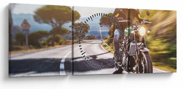 Tablou - Motociclist (cu ceas) (90x30 cm)
