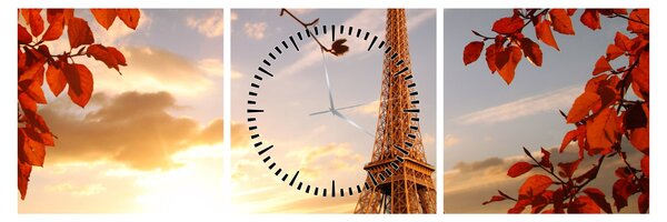Tablou - Paris (cu ceas) (90x30 cm)