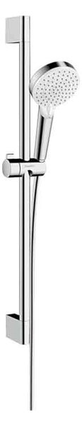 Set de duș, Hansgrohe Crometta Vario EcoSmart, cu bară 65 cm, alb-crom