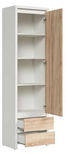 Raft Nolroma 127, Alb, Stejar Sonoma, PAL laminat, 201x56x41cm, 51 kg