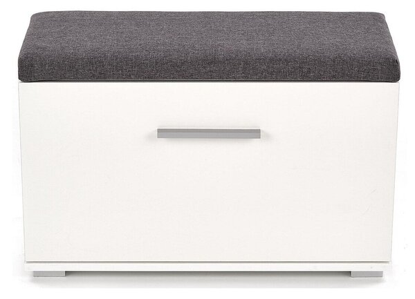 Dulap pantofi Cirveso 117, Alb lucios, Gri, Alb, PAL laminat, 45x70x32cm, 18 kg