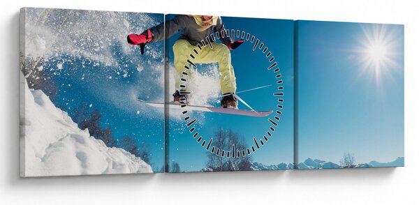 Tablou - Snowboarder (cu ceas) (90x30 cm)