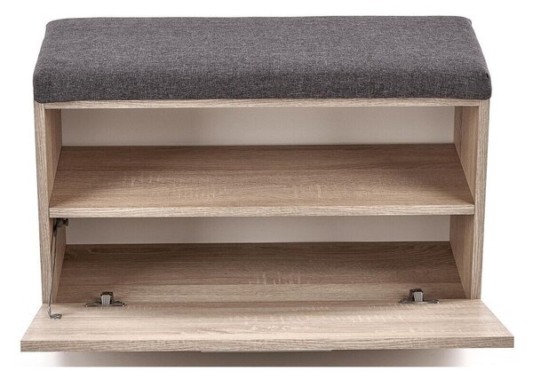 Dulap pantofi Cirveso 117, Stejar Sonoma, Gri, PAL laminat, 45x70x32cm, 18 kg
