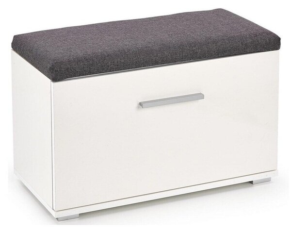 Dulap pantofi Cirveso 117, Alb lucios, Gri, Alb, PAL laminat, 45x70x32cm, 18 kg