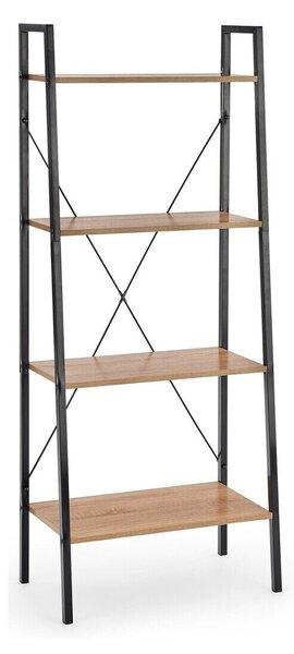 Raft Houston 1890, Stejar Sonoma, Negru, Metal, PAL laminat, 148x60x32cm, 9 kg