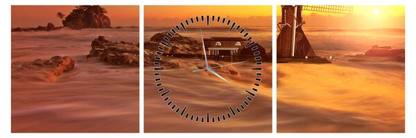 Tablou - Apus de soare (cu ceas) (90x30 cm)