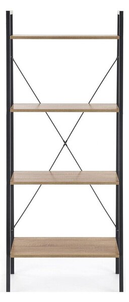 Raft Houston 1890, Stejar Sonoma, Negru, Metal, PAL laminat, 148x60x32cm, 9 kg