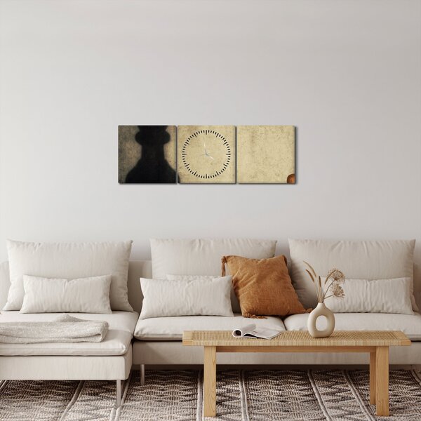 Tablou - Șah 2 (cu ceas) (90x30 cm)