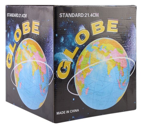 Glob pamantesc harta politica, 21.4 cm, cu meridian, suport ABS