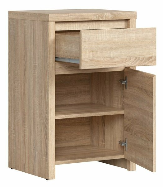 Comodă Nolroma 134, Stejar Sonoma, PAL laminat, 77x49x41cm, 21 kg