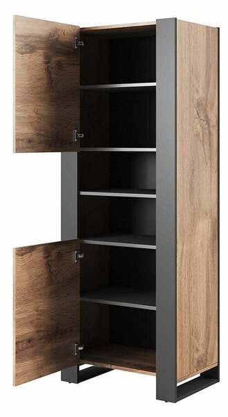Raft Socius, Stejar Wotan, Antracit, PAL laminat, 171x65x40cm, 64 kg