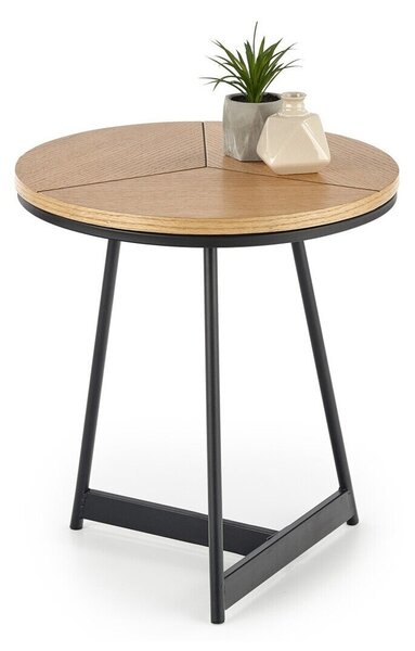 Măsuță laterală Houston 1187, Negru, Stejar, Metal, 49cm, 4.3 kg