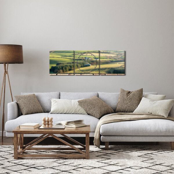 Tablou - Priveliște peisaj (cu ceas) (90x30 cm)