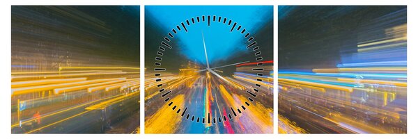 Tablou - Pictură abstractă (cu ceas) (90x30 cm)