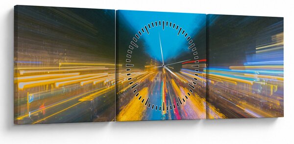 Tablou - Pictură abstractă (cu ceas) (90x30 cm)