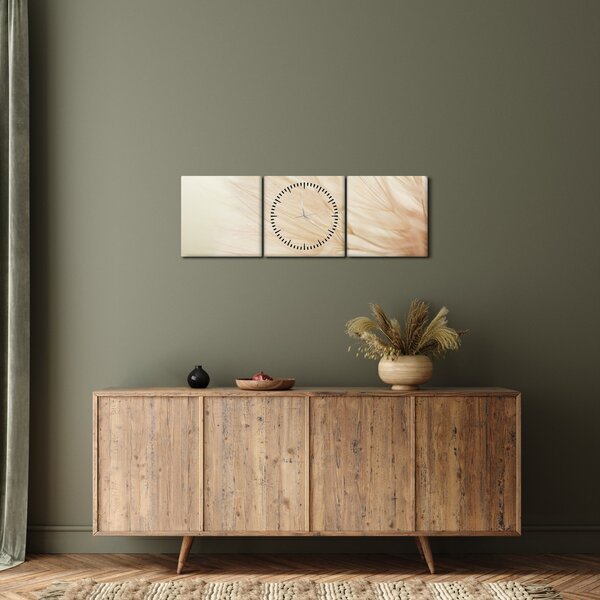 Tablou - Detaliu flori (cu ceas) (90x30 cm)