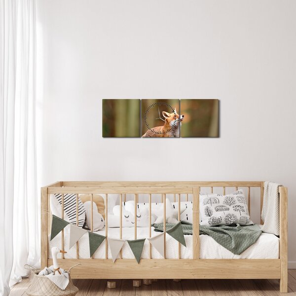 Tablou - Vulpe (cu ceas) (90x30 cm)