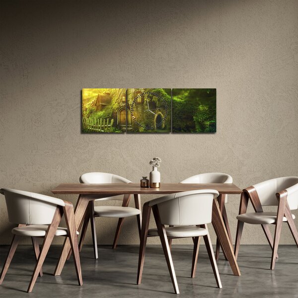 Tablou - Pădure de poveste (cu ceas) (90x30 cm)