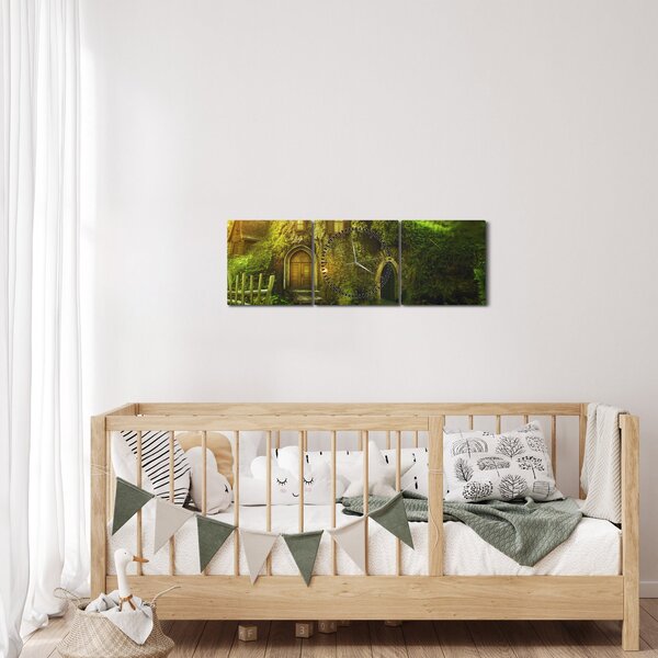 Tablou - Pădure de poveste (cu ceas) (90x30 cm)