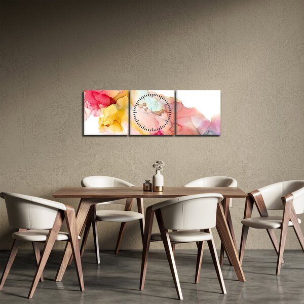 Tablou - Abstract din cerneală (cu ceas) (90x30 cm)