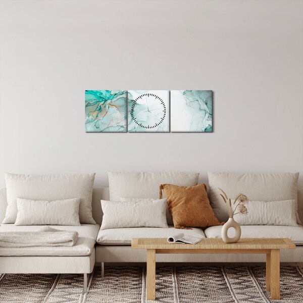 Tablou - Abstract din cerneală 2 (cu ceas) (90x30 cm)