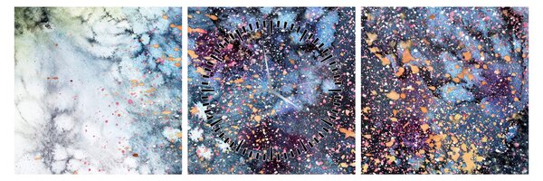 Tablou - Abstract (cu ceas) (90x30 cm)