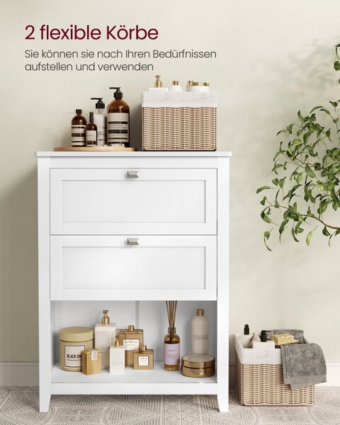 Dulap baie Vasagle, BBC545W02, Alb, 30 x 60 x 80 cm
