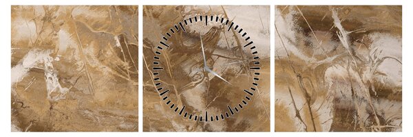 Tablou - Abstract maro (cu ceas) (90x30 cm)