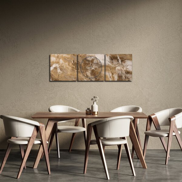 Tablou - Abstract maro (cu ceas) (90x30 cm)