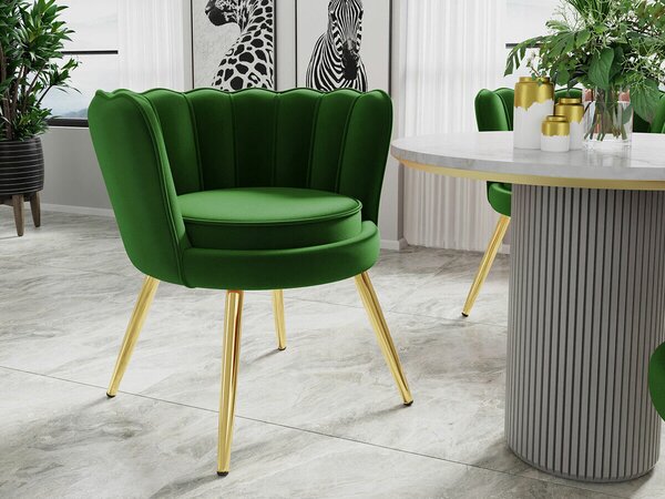 Fotoliu Comfivo Univae, Verde, Auriu, Tapiterie, 75x76x72cm, 12.3 kg