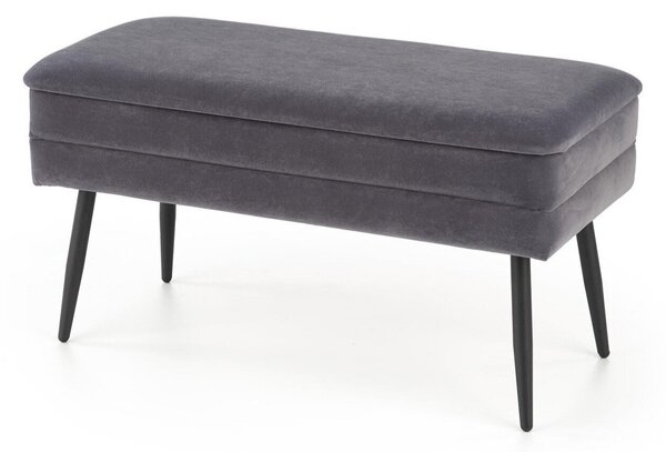 Bancă tapițată Houston 1255, Gri, Negru, Tapiterie, 42x37x78cm, 7 kg