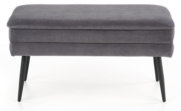Bancă tapițată Houston 1255, Gri, Negru, Tapiterie, 42x37x78cm, 7 kg
