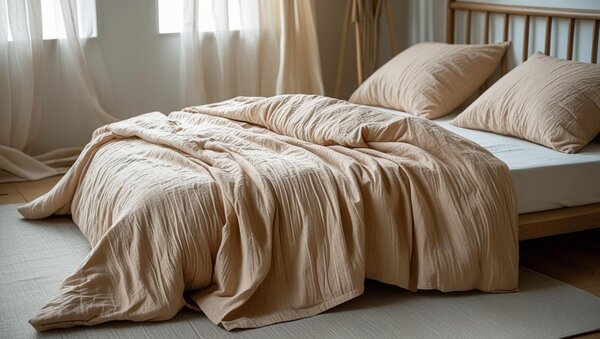 Lenjerie de pat din muselina MOELLIN cappuccino Dimensiunile lenjeriei: 70 x 90 cm | 140 x 200 cm