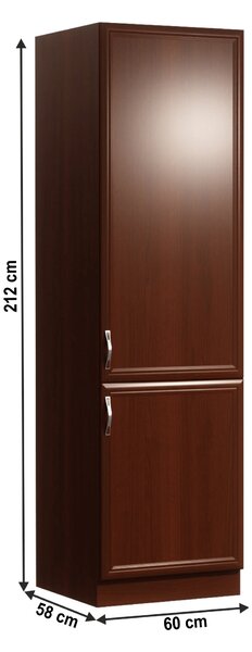 KONDELA Dulap D60ZL pentru frigider încorporat, model dreapta, nuc Milano, SICILIA