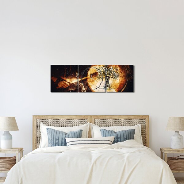 Tablou - Copacul vieții secret (cu ceas) (90x30 cm)