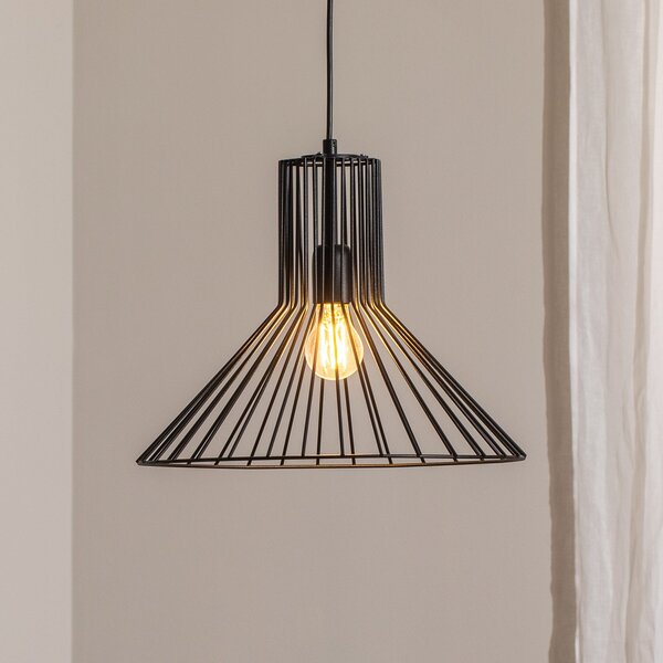 Opviq Lampă suspendată Fellini MR-757, negru, metal, Ø 38 cm, reglabil, Negru, Camera de zi / sufragerie, Metal, Modern