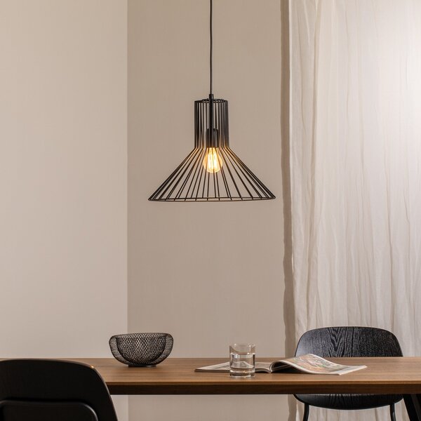 Opviq Lampă suspendată Fellini MR-757, negru, metal, Ø 38 cm, reglabil, Negru, Camera de zi / sufragerie, Metal, Modern