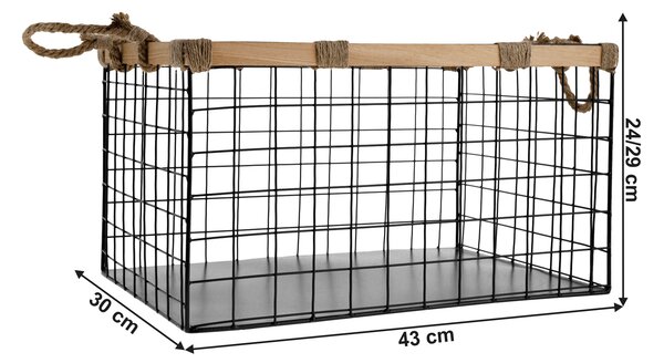 KONDELA Coş metalic multifuncţional, negru, PANFIL