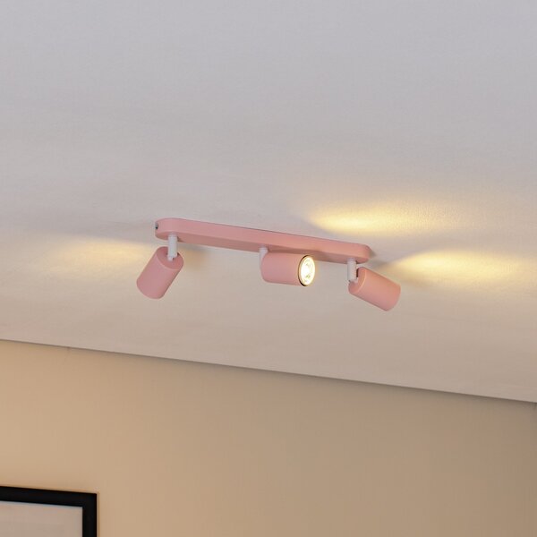 TK Lighting Spot de tavan Livia, roz, 52 cm, 3 becuri, metal, GU10, reglabil, Roz / Rosé, Camera copiilor, Metal