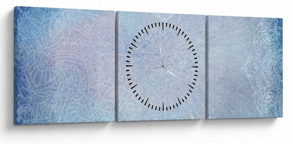 Tablou - Mandala in albastru (cu ceas) (90x30 cm)