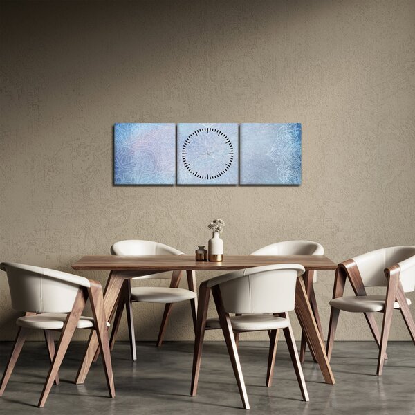 Tablou - Mandala in albastru (cu ceas) (90x30 cm)
