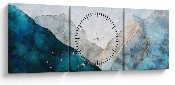 Tablou - Munte desenat (cu ceas) (90x30 cm)